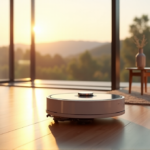 "Top AI Innovations Revolutionizing Home Automation for Seamless Daily Life" "A futuristic smart home scene featuring a sleek robotic vacuum cleaner effortlessly gliding across polished hardwood floor amidst serene suburban landscape at golden hour."