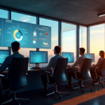 "Unlock Seamless Operations with Top AI Automation Solutions: Revolutionizing IT Efficiency" "A modern IT control room with AI-powered tools on a large screen, five focused professionals working in harmony."