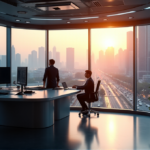 "AI Automation Solutions Enhance Public Safety Operations with Seamless Efficiency" "A sleek, silver police command center with AI-powered automation systems seamlessly integrated into its operations, showcasing efficient public safety solutions using ai business productivity tools 2025."