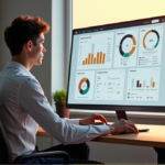 "Maximize Your Daily Output with AI-Driven Efficiency Tools" "A young professional sits at a minimalist desk, surrounded by natural light, with an AI-powered productivity dashboard on their 4K monitor, showcasing task management and goal setting tools."