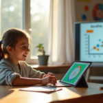 "How to Boost Home Education with Top AI Apps for Seamless Efficiency and Productivity" "A young student sits at a wooden desk surrounded by AI-powered tools, engrossed in learning with an iPad displaying educational app interface, amidst a calm home education setting incorporating AI Automation Solutions."