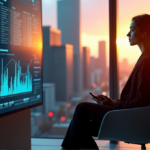 "Unlock Customer Insights with AI Innovations for Smarter Marketing Strategies" "A marketing executive studies AI-driven customer data analytics on a high-resolution screen amidst a cityscape at sunset, leveraging AI automation solutions."