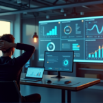 "Unlock Smarter Campaigns with AI-Powered Marketing Strategies for Enhanced ROI" "A high-tech marketing control room with a young professional analyzing an AI-powered campaign dashboard on a large digital screen, surrounded by futuristic equipment and machinery."
