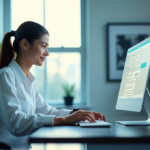 How AI Improves Response Times in Customer Support with Top Customer Service AI Solutions "A customer support representative attentively reads and responds to messages on a laptop displaying a top AI-powered chat interface from a leading solution, surrounded by a modern office environment."