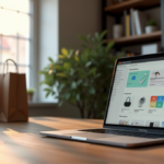 "Top AI Tools for Everyday Use to Simplify Your Shopping Experience and Boost Productivity" "A modern home office scene featuring a laptop displaying AI-powered shopping apps and productivity tools, surrounded by organized packages and a tidy bookshelf."