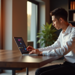 "How to Unlock Personal Efficiency with AI-Driven Task Management Solutions" "A young professional sits in a modern home office, surrounded by AI-driven task management solutions and organized workspace, using ai business productivity tools 2025 to enhance personal efficiency."